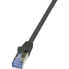 LogiLink PrimeLine CAT 6a SFTP PiMF 15m Patch Cable - High-Speed, Durable, Black - Enhance Your Connectivity!